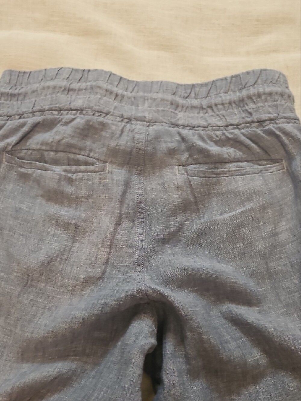 Athleta Women's Light Blue Drawstring 100% Linen Joggers Size 4 - Picture 10 of 13